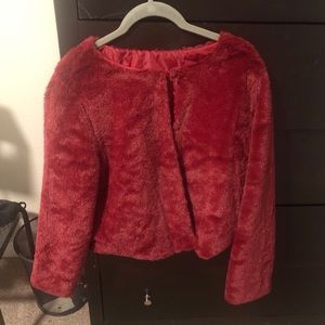 Cranberry Faux Fur Jacket